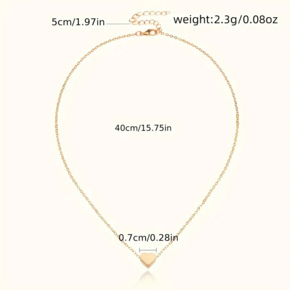 Gold Heart Pendant Necklace - Picture 3 of 5